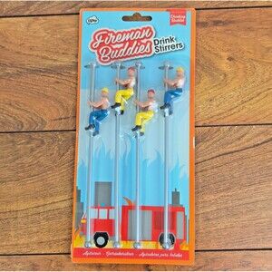 Drinking Buddies Fireman Drink Stirrers Bachelorette Party Shirtless Hot Guys